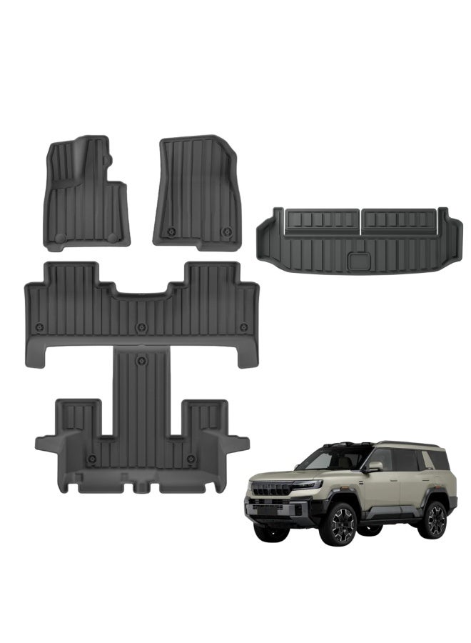 MOTOR FIT 3D Car Floor Mats Set for BYD Leopard 8 / Denza B8 6-Seater 2024–2026 | Custom Fit All-Weather Car Mats | BYD Interior Accessories | Eco-Friendly, Odorless, Interior Protection - Image 1